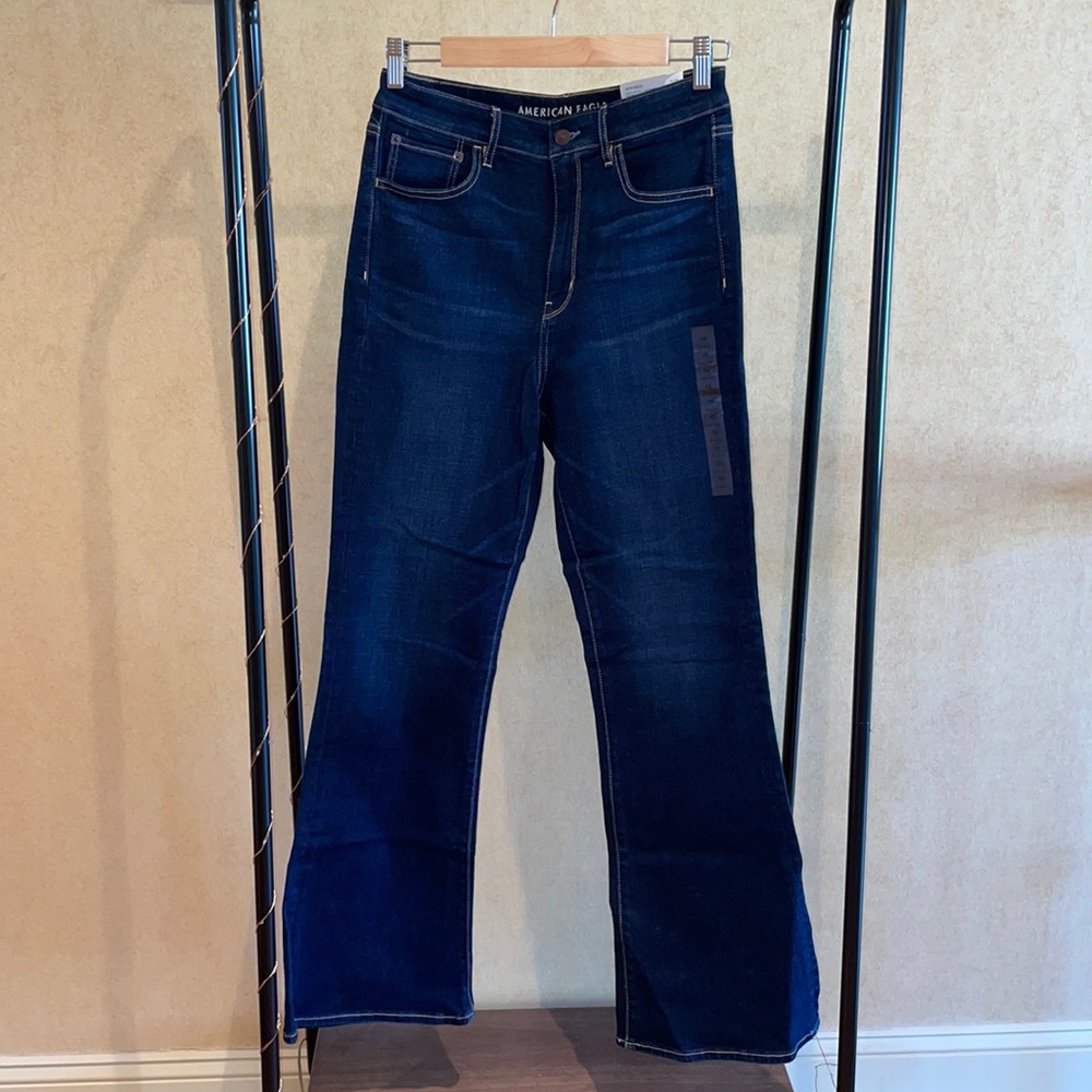 BRAND NEW. American eagle highest flair Jean. Dark blue. Size 10